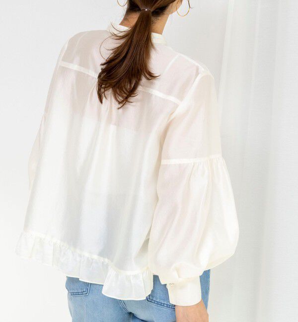 NOLLEY'S「ウォッシャブルシアー裾フリルブラウス」|シャツ・ブラウス|