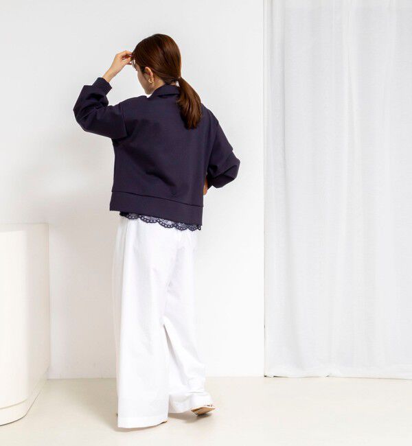 NOLLEY'S「ウォッシャブル裾レースオトナサテンＴシャツ」|シャツ・ブラウス|