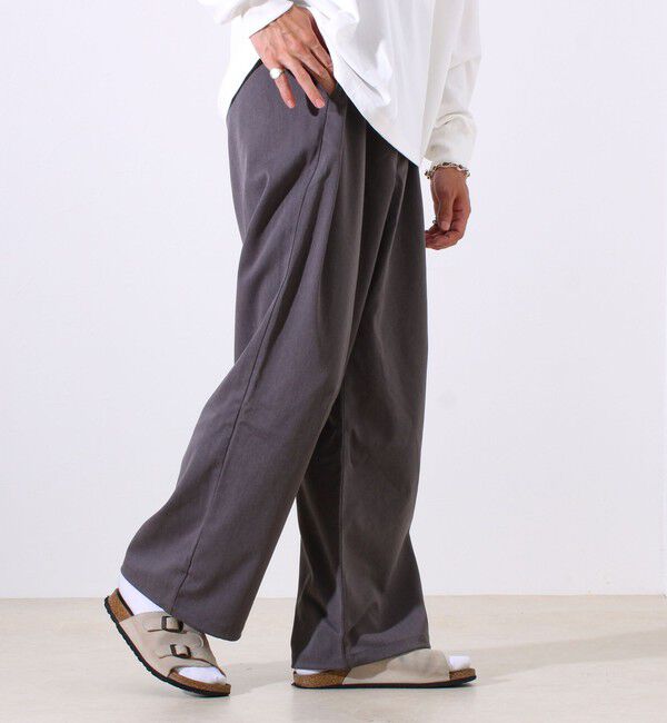 GLOSTER「【GEVACO】ドロストイージーパンツ ストレッチツイル 裾ドローコード付き」|チノ|