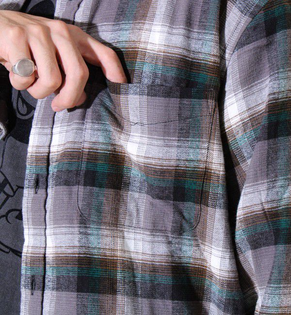 GLOSTER「＜つぶし衿＞U.S.COTTON混 レギュラーカラーチェックネルシャツ」|シャツ・ブラウス|