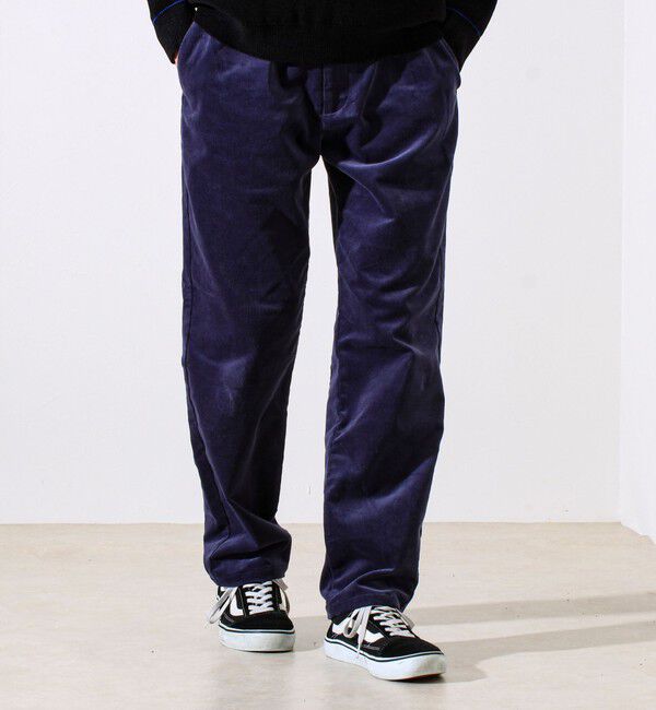 GLOSTER「【あったか快適なのに上品見え】コール裏フリースストレッチイージーパンツ」|チノ|