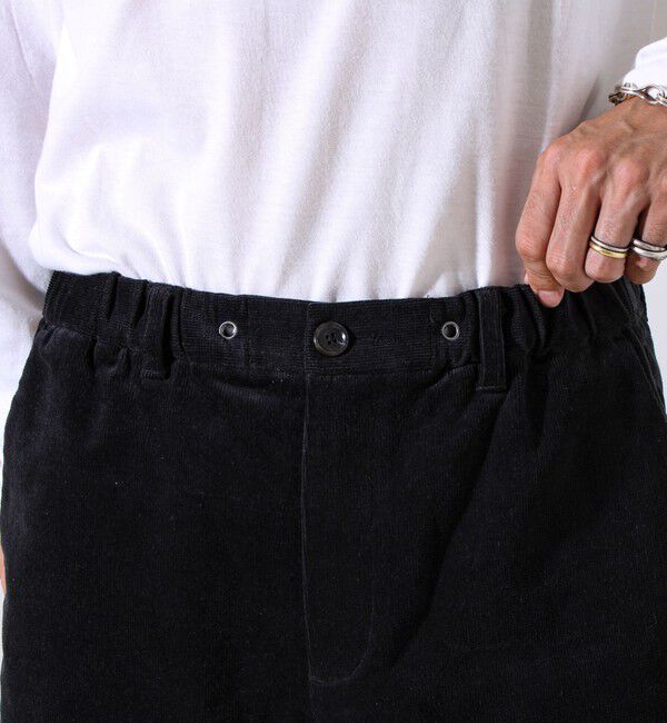 GLOSTER「【あったか快適なのに上品見え】コール裏フリースストレッチイージーパンツ」|チノ|