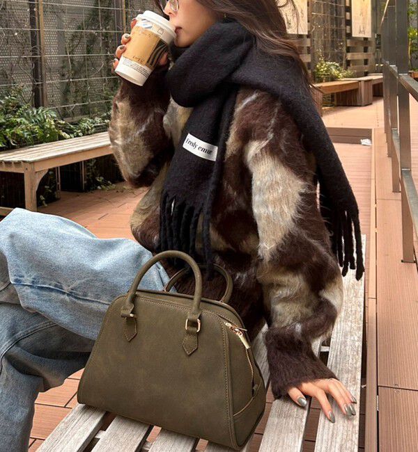 fredy emue「アーガイル柄起毛Ｖネックニット」|ニット・セーター|