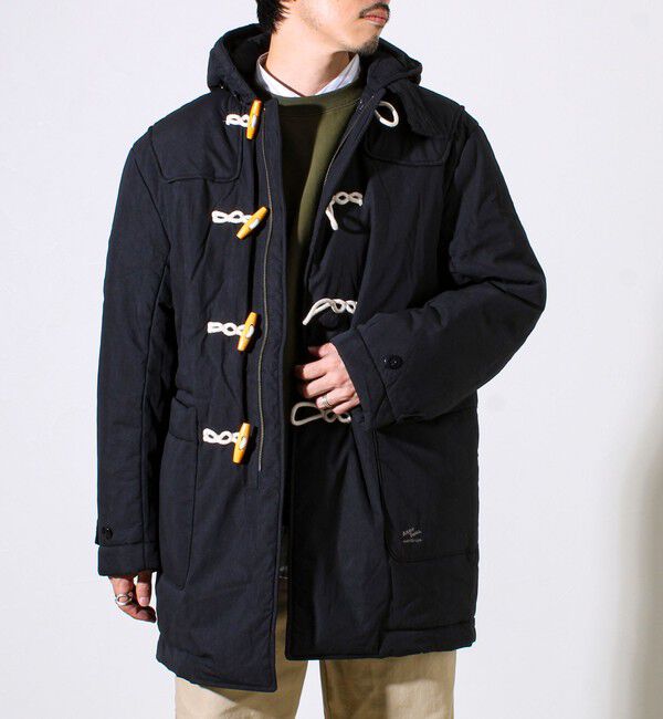 GLOSTER「【ARMY TWILL/アーミーツイル】Cotton Nylon Duffel Coat」|ダッフルコート|ブラック