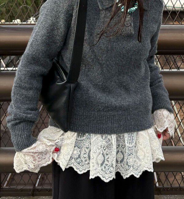 fredy emue「レースドッキングロンTシャツ」|Tシャツ・カットソー|