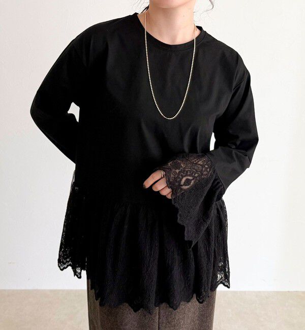 fredy emue「レースドッキングロンTシャツ」|Tシャツ・カットソー|