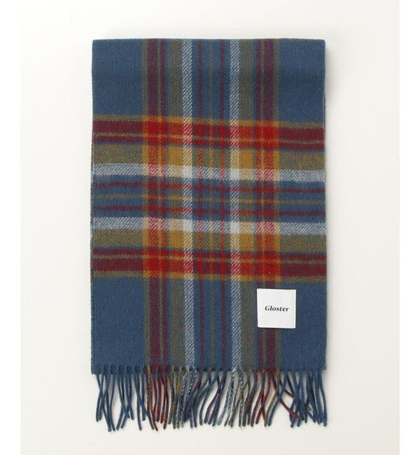 GLOSTER「【カシミヤブレンド】ウールリバーシブルチェックマフラー」|マフラー|