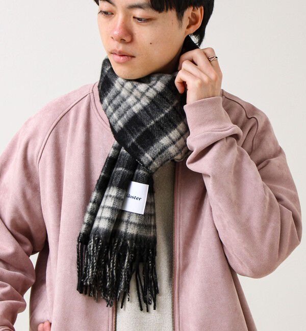 GLOSTER「【カシミヤブレンド】ウールリバーシブルチェックマフラー」|マフラー|