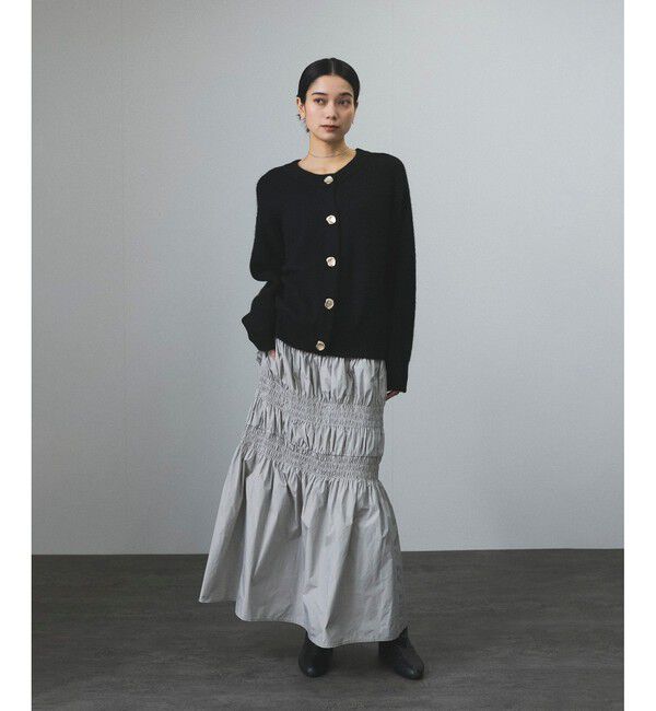 SALON adam et rope'「【WEB限定】2WAYニュアンスメタルボタンシャギークルーカーディガン 2」|カーディガン|