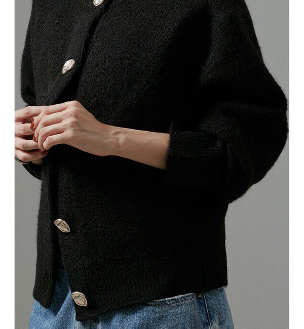 SALON adam et rope'「【WEB限定】2WAYニュアンスメタルボタンシャギークルーカーディガン 2」|カーディガン|