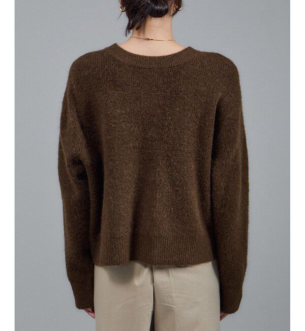 SALON adam et rope'「【WEB限定】2WAYニュアンスメタルボタンシャギークルーカーディガン 2」|カーディガン|