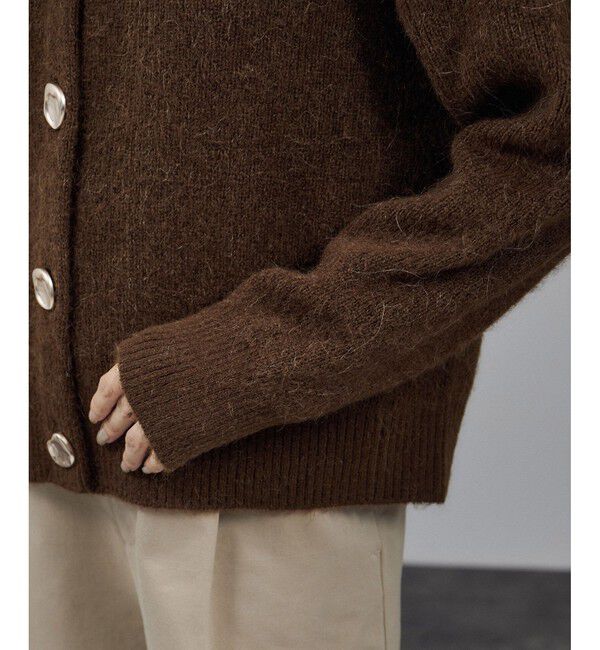 SALON adam et rope'「【WEB限定】2WAYニュアンスメタルボタンシャギークルーカーディガン 2」|カーディガン|