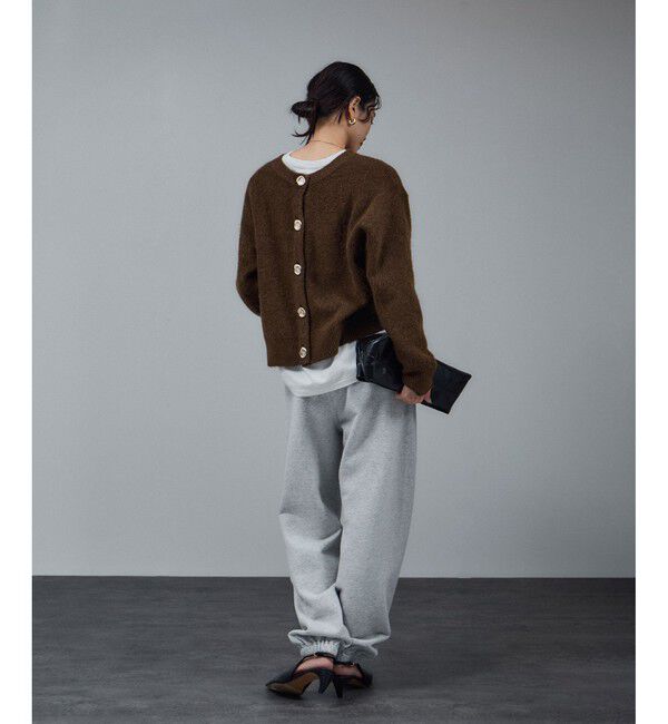 SALON adam et rope'「【WEB限定】2WAYニュアンスメタルボタンシャギークルーカーディガン 2」|カーディガン|