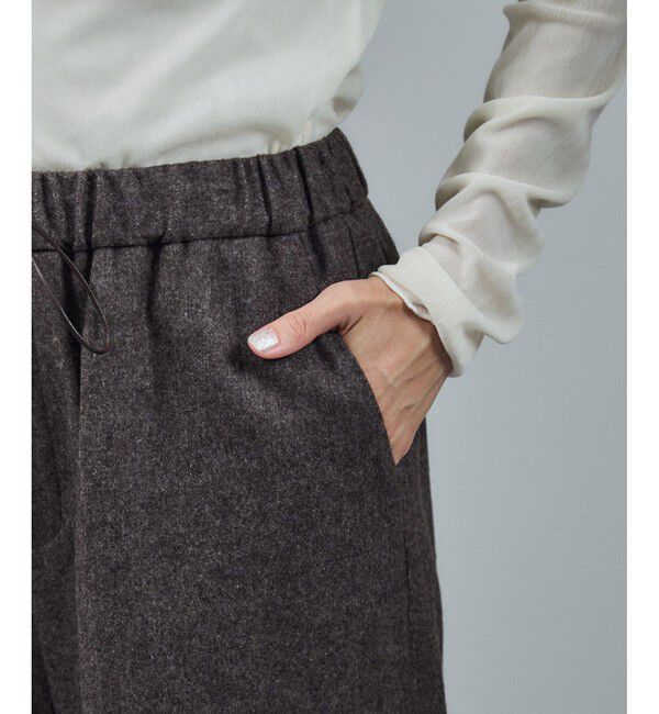 SALON adam et rope'「【WEB限定】ウォッシャブルウールカシミヤワイドパンツ」|チノ|