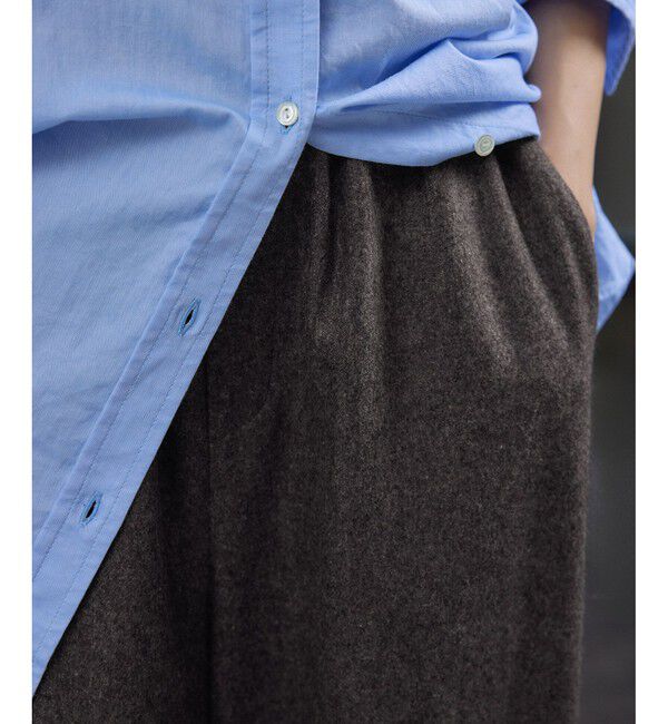 SALON adam et rope'「【WEB限定】ウォッシャブルウールカシミヤワイドパンツ」|チノ|