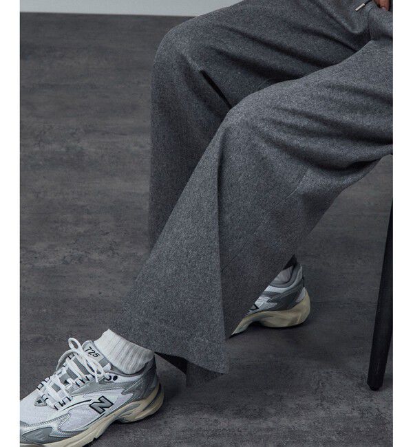SALON adam et rope'「【WEB限定】ウォッシャブルウールカシミヤワイドパンツ」|チノ|