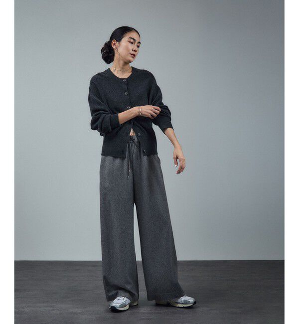 SALON adam et rope'「【WEB限定】ウォッシャブルウールカシミヤワイドパンツ」|チノ|