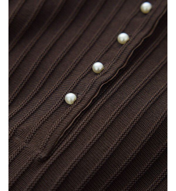 ROPE「パールボタンポロニットワンピース/イージーケア」|ドレス|