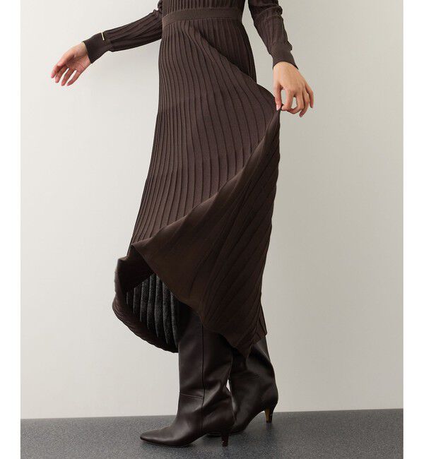 ROPE「パールボタンポロニットワンピース/イージーケア」|ドレス|