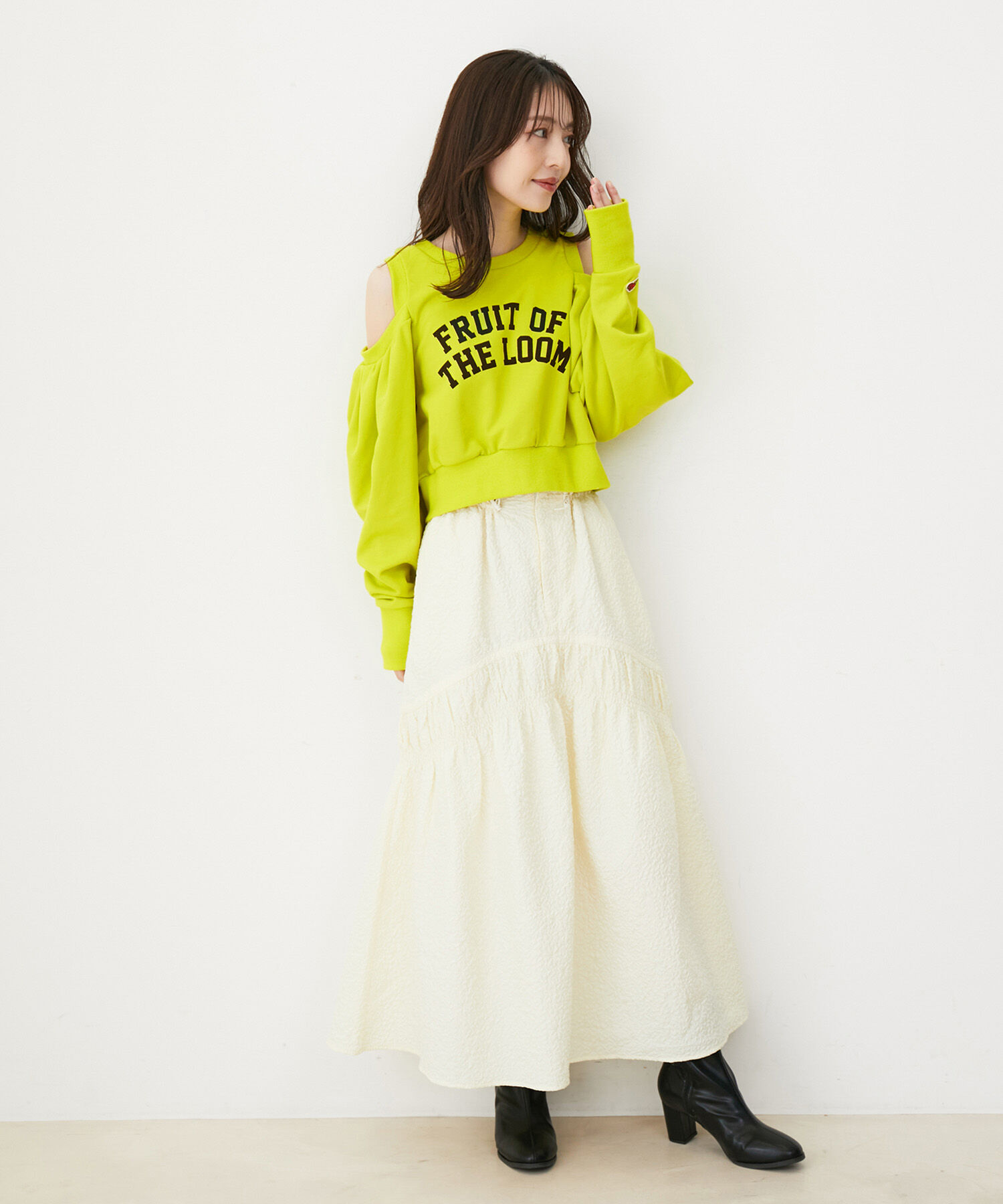 VIS「【FRUIT OF THE LOOM別注】オープンショルダースウェット」|スウェット・ジャージ|