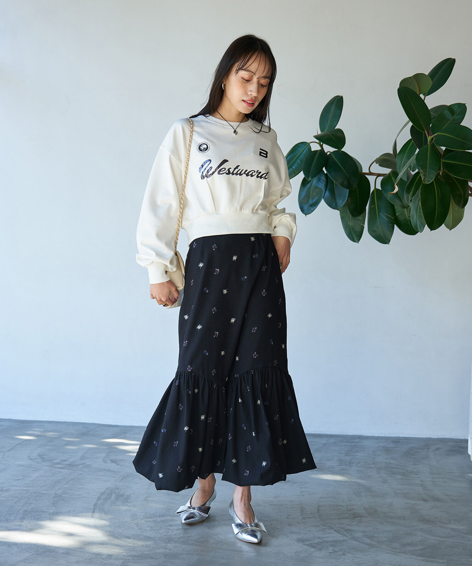 VIS「小花柄バルーンスカート」|スカート|