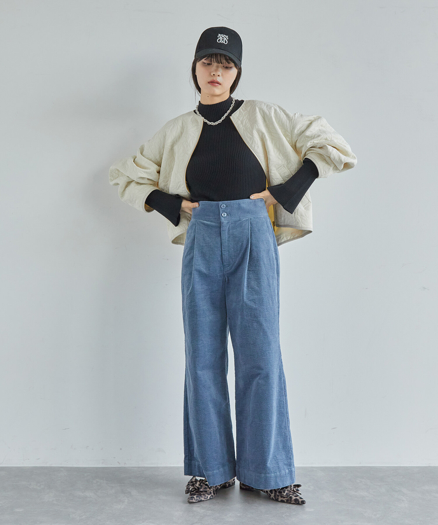 VIS「【新色追加】リブニットプチハイネックプルオーバー【低身長向けサイズ有】」|ニット・セーター|