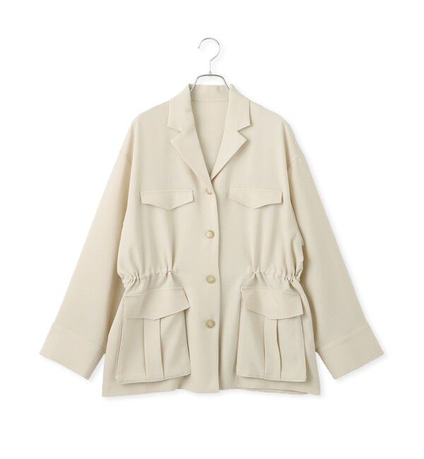 VIS「【防シワ】リネンライクミリタリーシャツジャケット」|ミリタリージャケット|