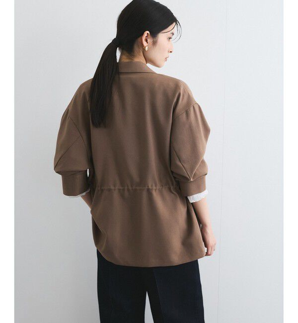 VIS「【防シワ】リネンライクミリタリーシャツジャケット」|ミリタリージャケット|