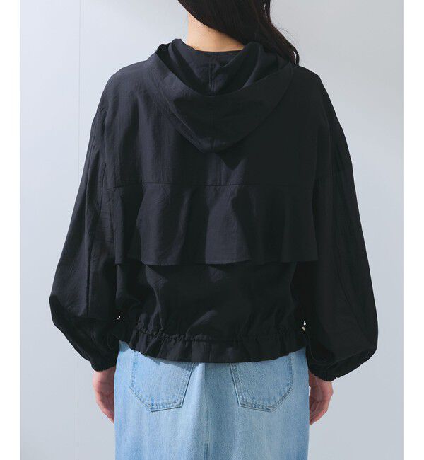 VIS「【追加】【WEB限定】シアーバックフリルフードブルゾン【洗える】」|ブルゾン・スタジャン|