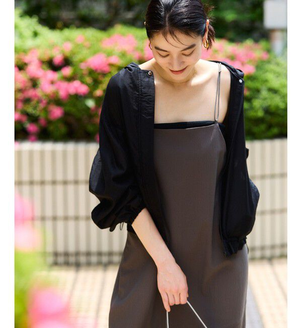 VIS「【追加】【WEB限定】シアーバックフリルフードブルゾン【洗える】」|ブルゾン・スタジャン|