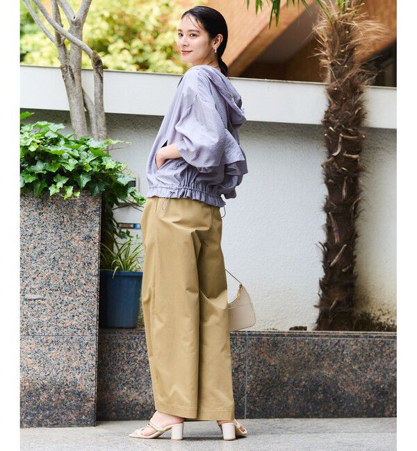 VIS「【追加】【WEB限定】シアーバックフリルフードブルゾン【洗える】」|ブルゾン・スタジャン|