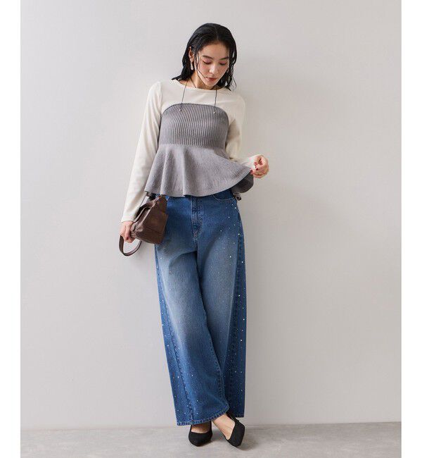 VIS「ペプラムニットドッキングプルオーバー」|ニット・セーター|