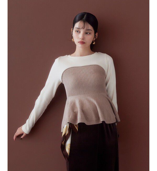 VIS「ペプラムニットドッキングプルオーバー」|ニット・セーター|