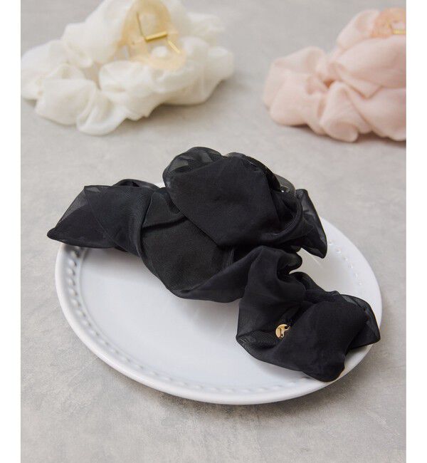 VIS「シフォンバンスヘアクリップ」|ヘアバンド|ブラック(01)