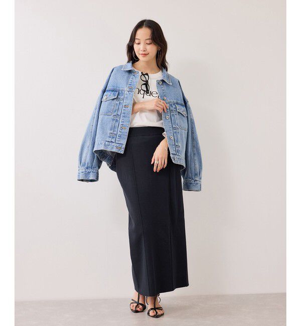 VIS「ピンタックデザインニットスカート」|スカート|