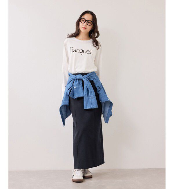 VIS「ピンタックデザインニットスカート」|スカート|