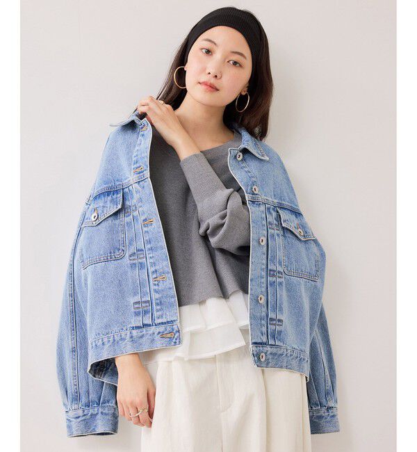 VIS「【美得】ペプラムオーガンジードッキングニットプルオーバー」|ニット・セーター|