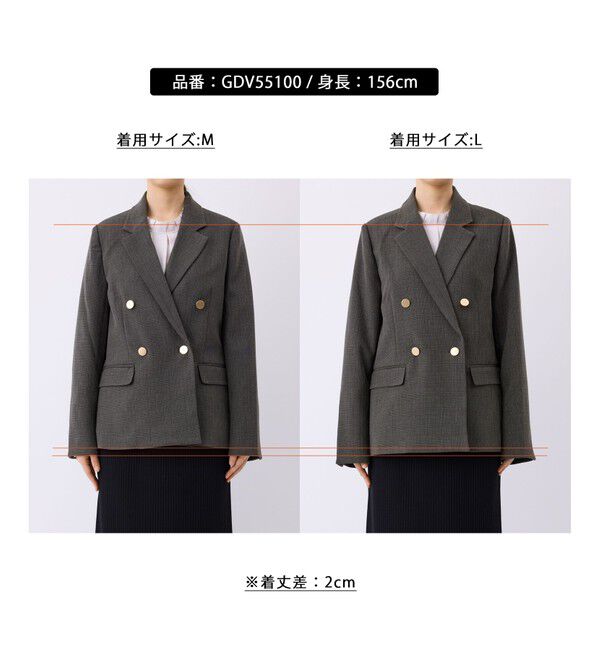 Rope&rsquo;Picnic「レディハンサムシリーズ ウールライク金ボタンジャケット(半裏地)/セットアップ・通勤対応」|テーラードジャケット|