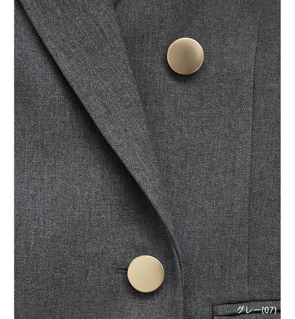 Rope&rsquo;Picnic「レディハンサムシリーズ ウールライク金ボタンジャケット(半裏地)/セットアップ・通勤対応」|テーラードジャケット|