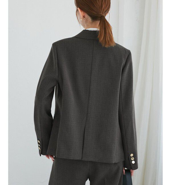 Rope&rsquo;Picnic「レディハンサムシリーズ ウールライク金ボタンジャケット(半裏地)/セットアップ・通勤対応」|テーラードジャケット|