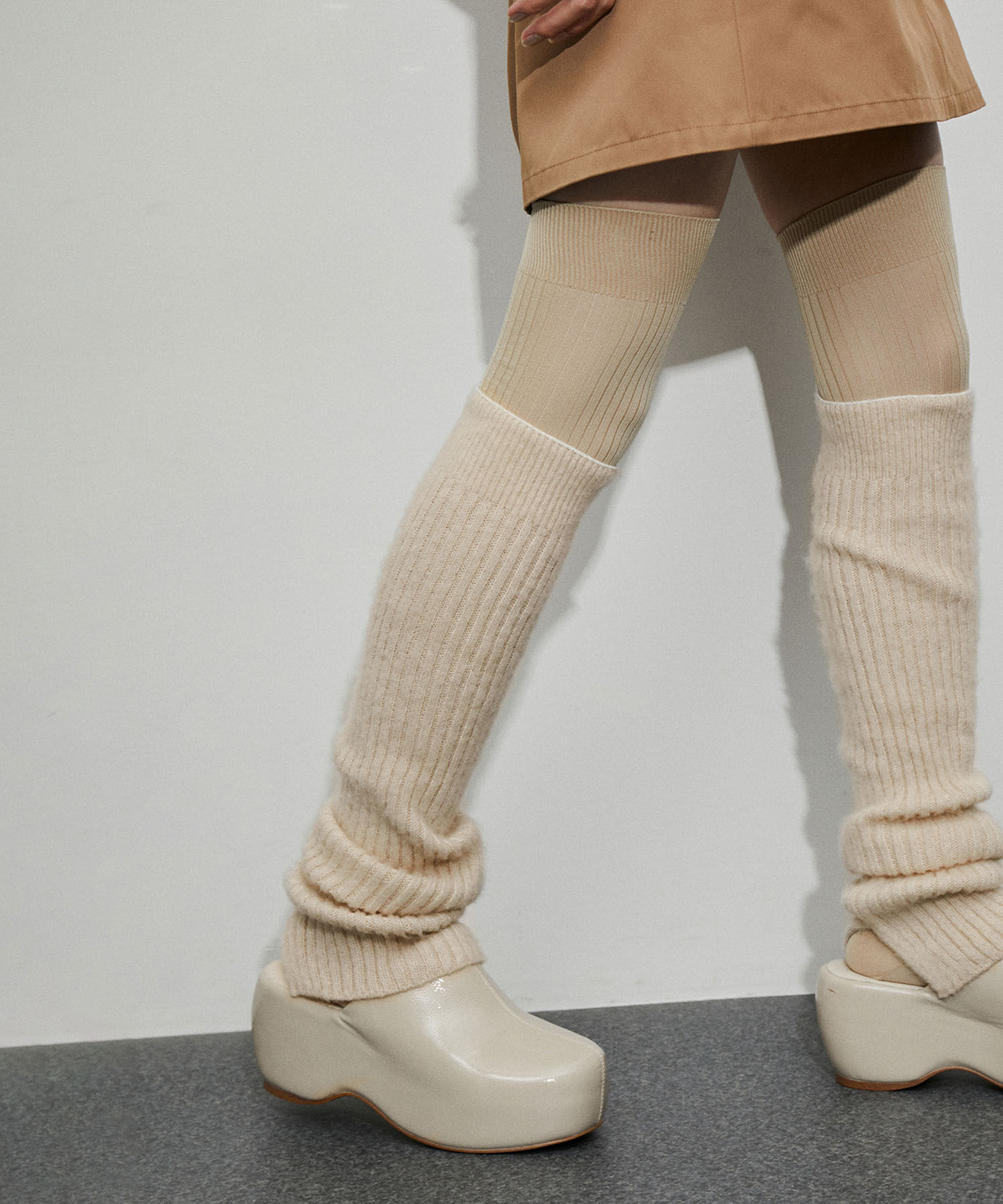 ADAM ET ROPE'「スリットレッグウォーマー」|レッグウォーマー|オフホワイト(15)