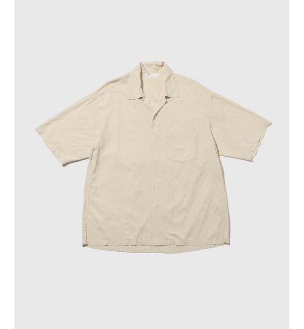 ADAM ET ROPE'「《BLACK/WHITE》プレーンカラー アロハシャツ」|シャツ・ブラウス|