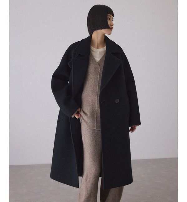 ADAM ET ROPE'「ウールボンディングラグランロングコート」|ステンカラーコート|