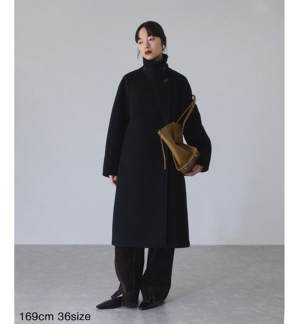 ADAM ET ROPE'「ウールボンディングラグランロングコート」|ステンカラーコート|