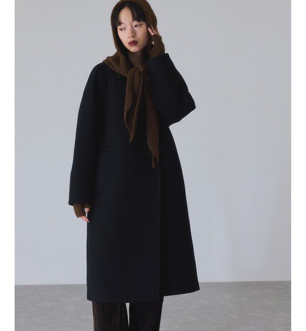 ADAM ET ROPE'「ウールボンディングラグランロングコート」|ステンカラーコート|