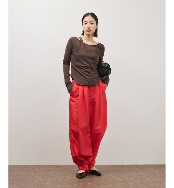 ADAM ET ROPE'「2WAYヘムパラシュートパンツ」|チノ|