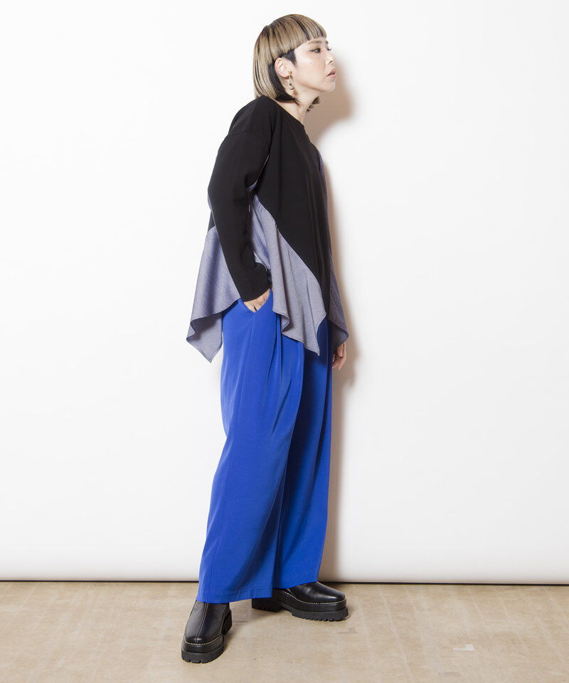  「アシンメトリー切替フレアープルオーバー」|Tシャツ・カットソー|