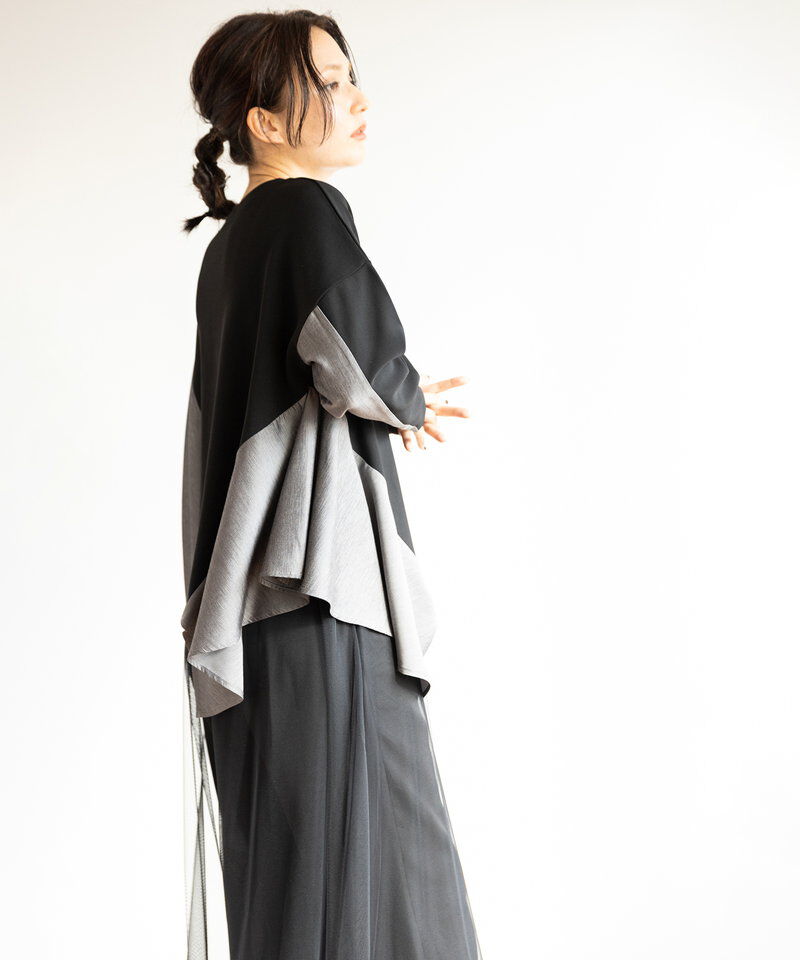  「アシンメトリー切替フレアープルオーバー」|Tシャツ・カットソー|