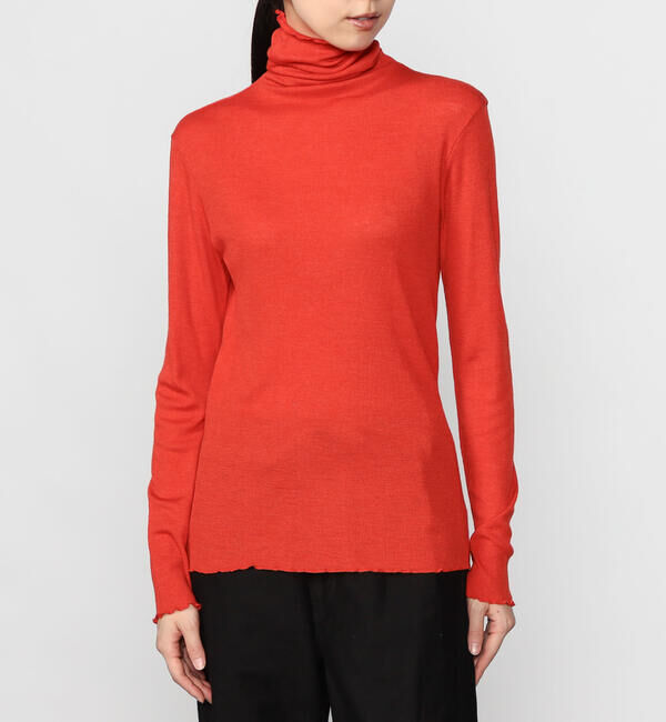  「TICCA | ウールシルク ボトルネックプルオーバー WOMEN」|Tシャツ・カットソー|