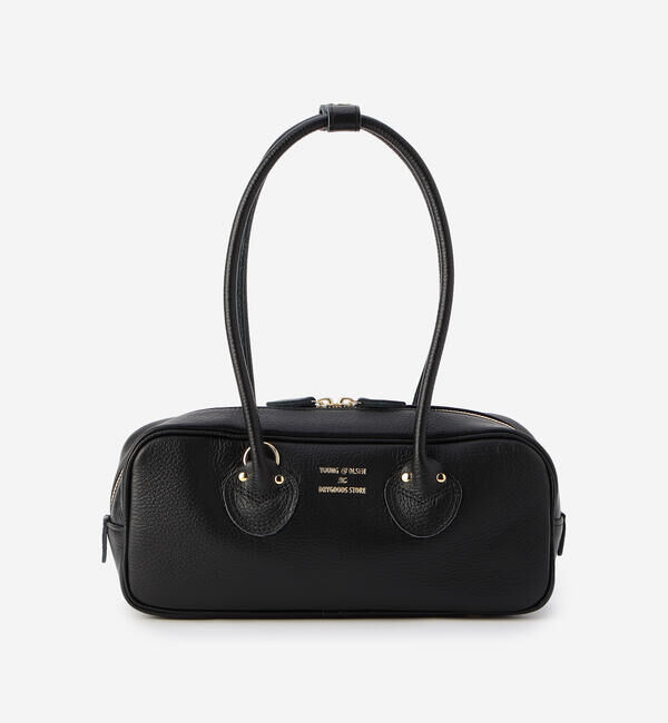  「YOUNG & OLSEN The DRYGOODS STORE | エンボスレザー ワイドボストンバッグ S」|トートバッグ|BLACK